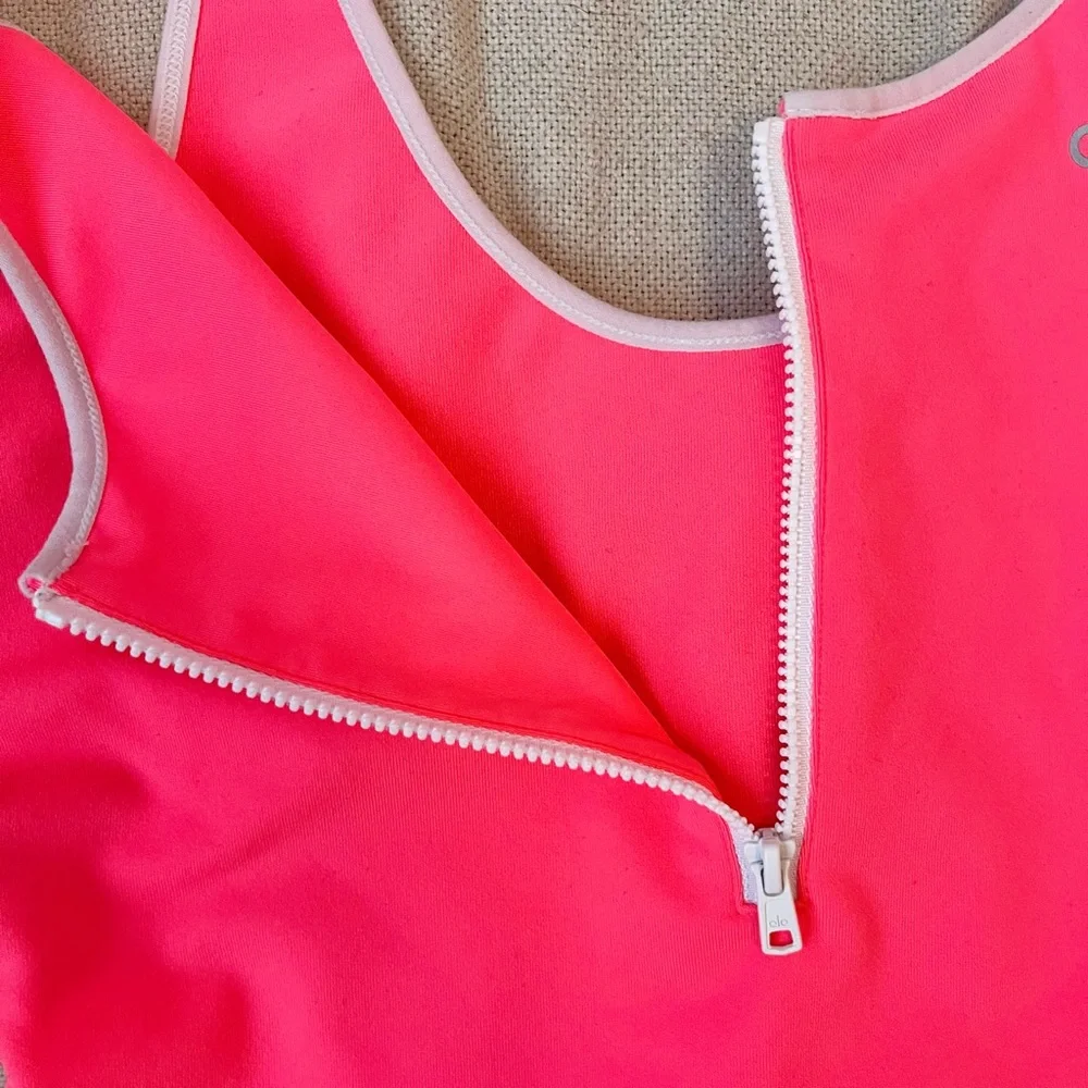 Alo Yoga Super Nova bodysuit in coral + white - Picture 6 of 6